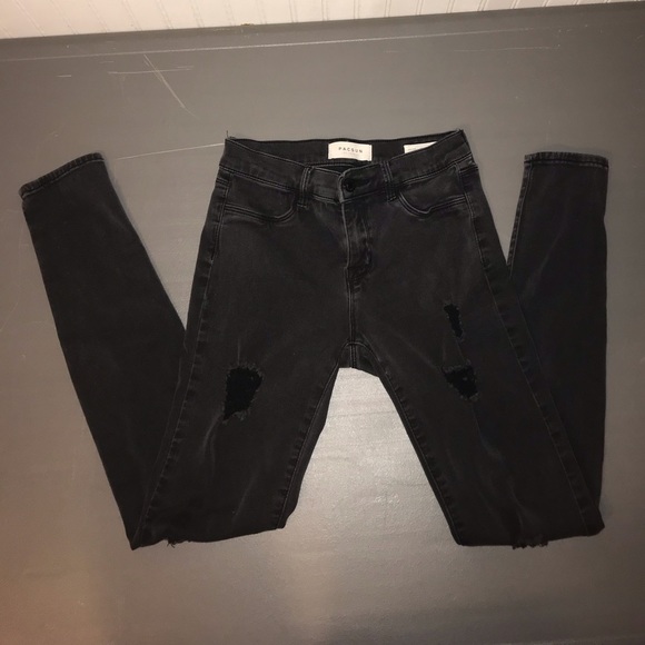 PacSun Denim - Pacsun distressed black stretchy Jegging size 24